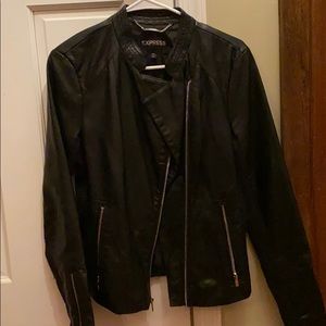 Black vegan “leather” jacket Express